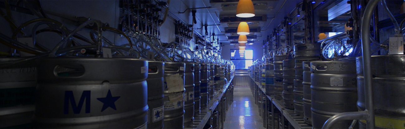 A keg room full of kegs